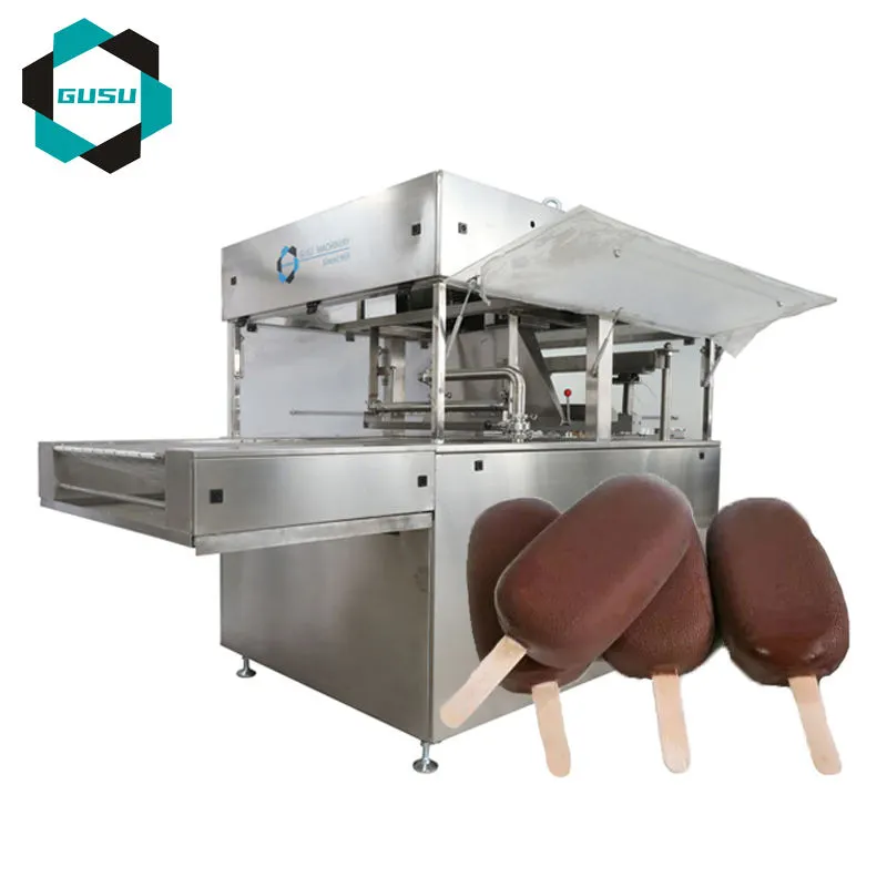 Máquina robing chocolate para biscoito e sorvete Chocolate Making Line - Máquina revestimento chocolate - foodmachtech