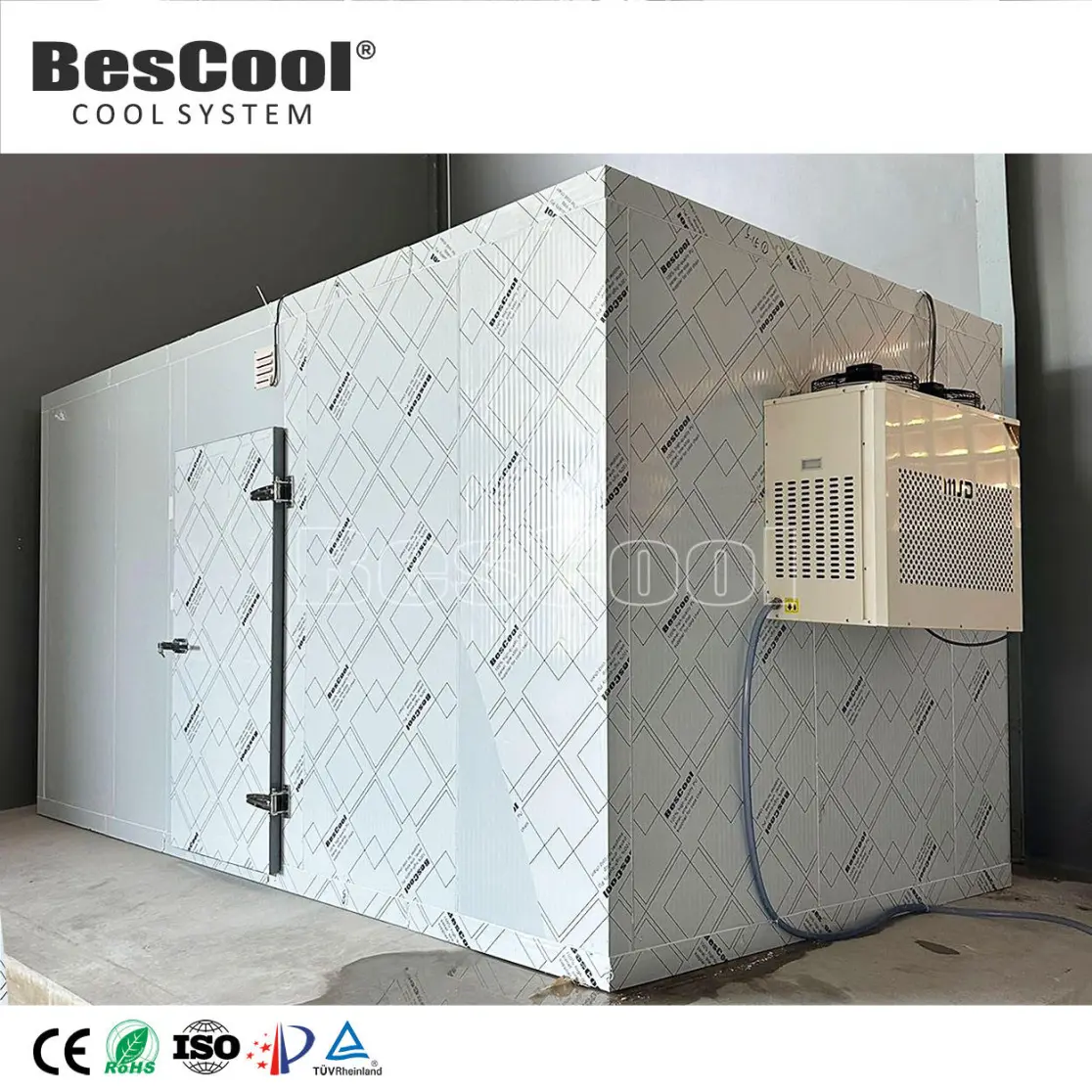 Bescool 220V/60HZ Single Phase Mobile Cold Room 2.4*2.4*2.4 Frozen Cooler -15 to -20C for Fish & Meat Storage - Freezer - foodmachtech