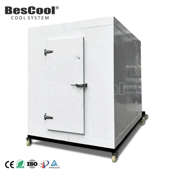 Bescool Mobile Blast Freezer -60 Graus 100mm Espessura Do Painel Sala Fria para Carne De Peixe Congelada