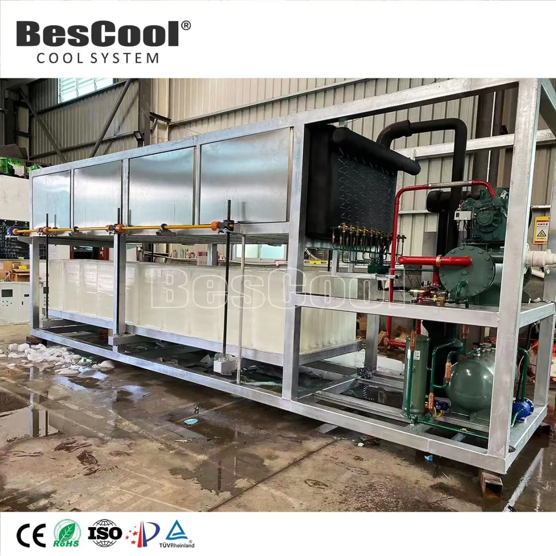 Comercial 15 toneladas de bloque de hielo que hace la máquina de la planta de la máquina para las industrias manufactureras - Fabricante de hielo - foodmachtech