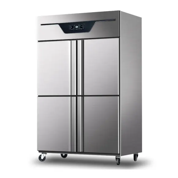 R134A/R404A Comercial 3 Portas Congelador Vertical 201 Aço Inoxidável Commerciale Frigorifero Geladeira e Freezer Alimentos Congelados
