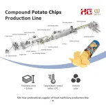 Potato Chips Machinery Automatic Baking/ Potato Peeler Making Equipment/ Pringle Type Potato Chips Production Line Shanghai HG - Extruder - foodmachtech