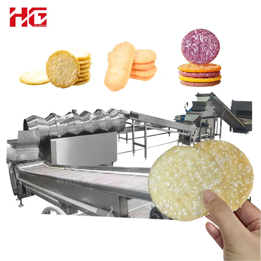Máquina crujiente automática de la hornada de la galleta del arroz/galleta del arroz de la nieve que hace la cadena de producción máquina de producción para la pequeña empresa - Máquina de estampado de galletas - foodmachtech