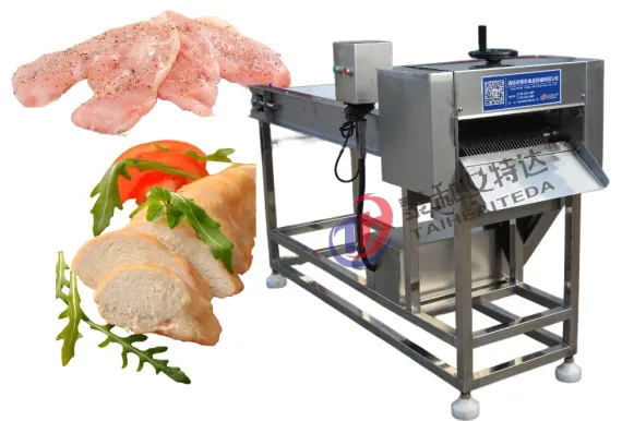 Chicken breast tenderizing and tendon cutting machine