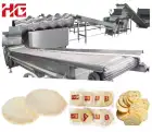 Máquina crujiente automática de la hornada de la galleta del arroz/galleta del arroz de la nieve que hace la cadena de producción máquina de producción para la pequeña empresa - Máquina de estampado de galletas - foodmachtech