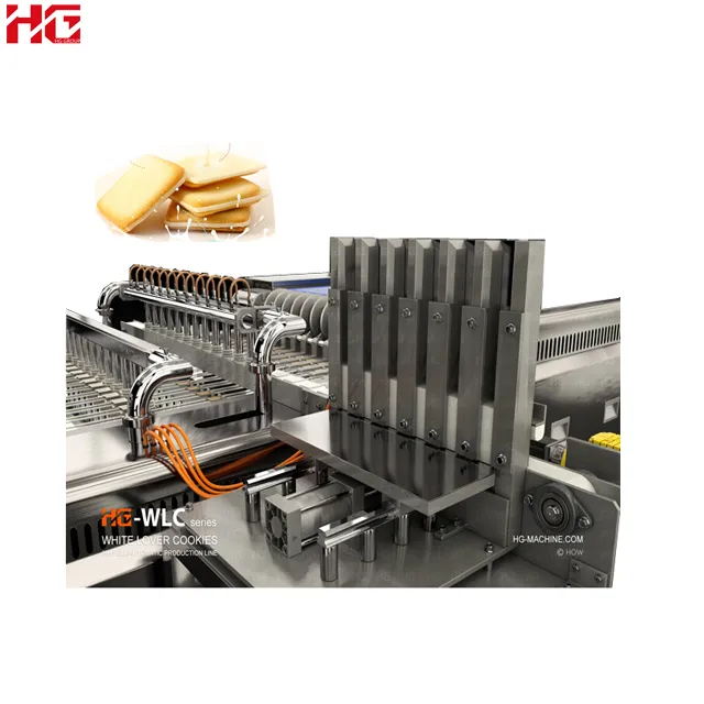 White Lovers HG Totalmente Auto Boa Qualidade Cookies Fazendo Linha Sanduíche Automático Completo Thin Biscuit Making Machine - Máquina estampagem biscoito - foodmachtech