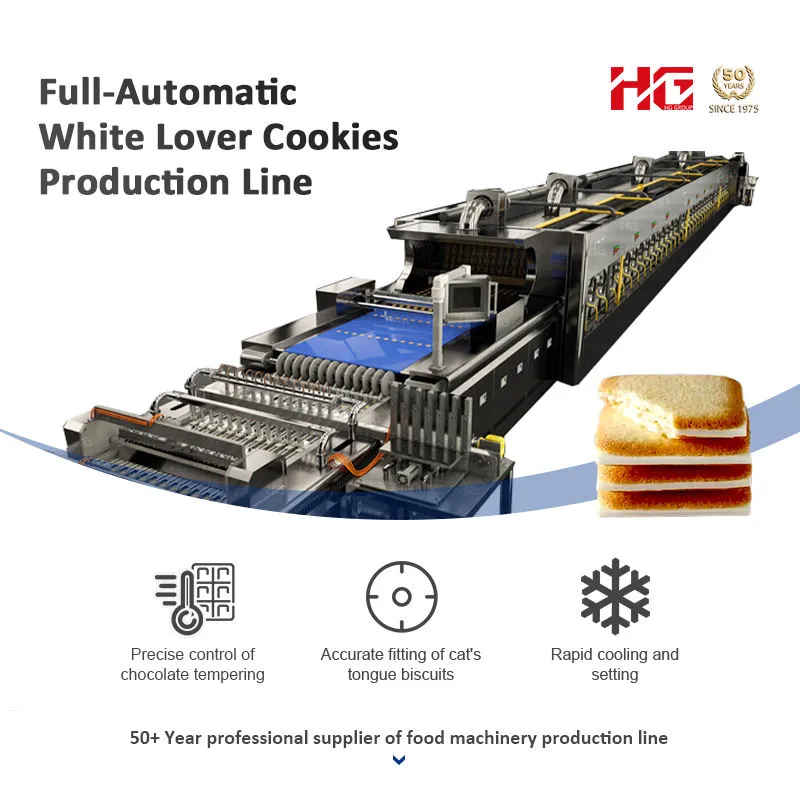 Serviço Máquinas No Exterior Sanduíche Automático Completo Cookies finos White Lover Cookies Making Machinery - Máquina estampagem biscoito - foodmachtech