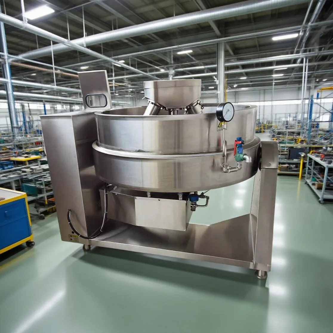 Automatic Lift Cheese Chili Sauce Cooker Pot Gas Planetary Fryer Industrial Mixer Planetary Steam Jacketed Cooking Mixer - Mixer - foodmachtech