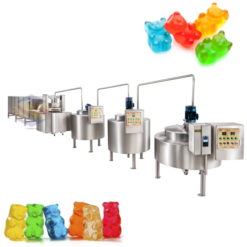 Rucht Vitamine Gelee Kleine Süßigkeiten Bär Automatique Produktion Mini Fabrication Déposant Faire Gummibärchen Faisant La Machine - Machine à bonbons - foodmachtech