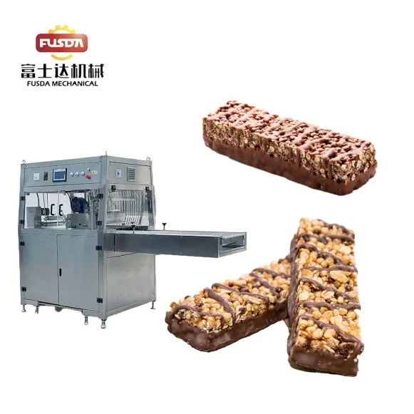 FSD New Condition Chocolate Coating & Temprature-Controlled Chocolate Making Machine para Cereal Bar Produção