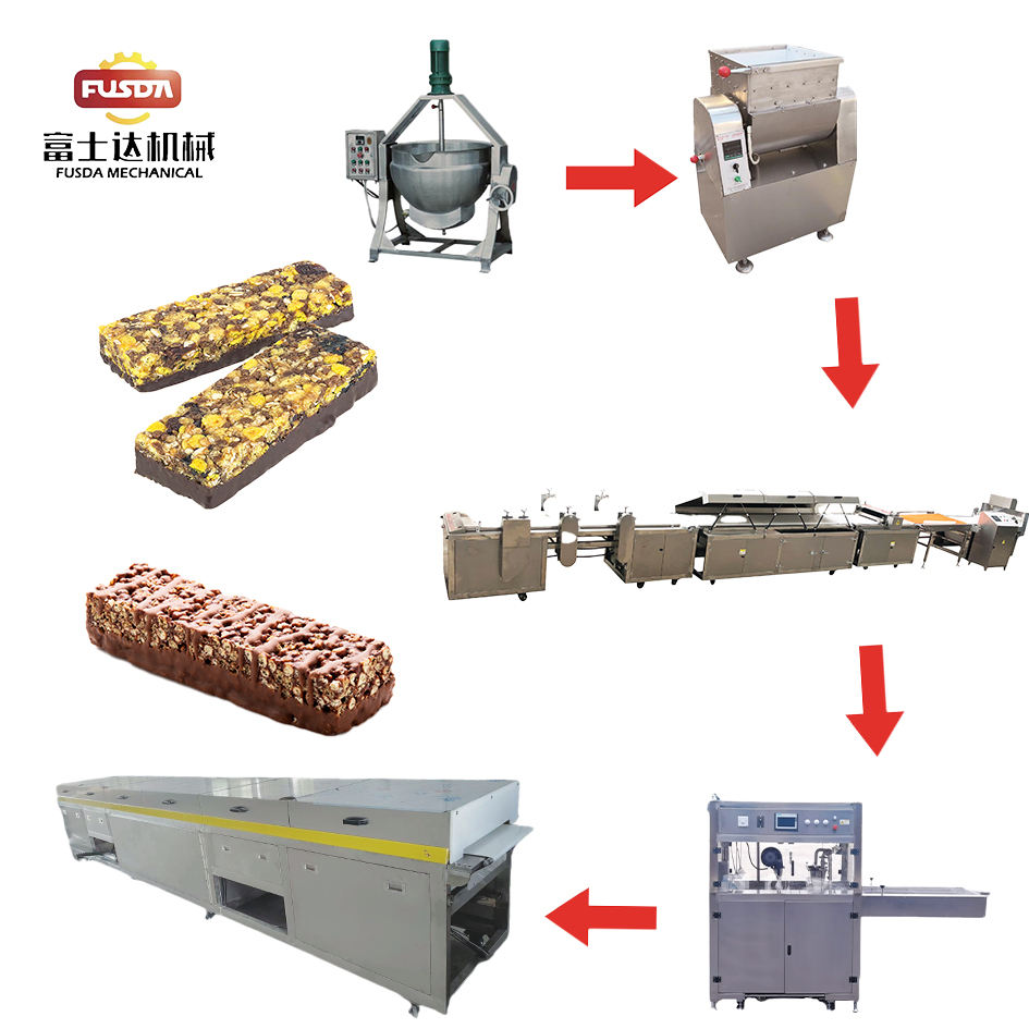 FSD-Línea de producción de máquina de fabricación de dulces de chocolate de acero inoxidable para recubrimiento de chocolate Equipo de aperitivos para chocolate