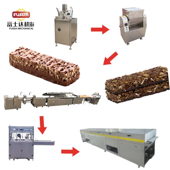 Barra De Cereais De Chocolate FSD Máquina De Revestimento De Chocolate Barra De Energia Revestida De Chocolate Que Faz A Máquina