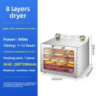 Máy sấy trái cây 6 lớp nhỏ gia dụng bằng thép không gỉ Máy sấy vật lý máy sấy không khí rau quả và trái cây - Máy sấy - foodmachtech