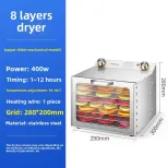 Acero inoxidable hogar pequeño 6 capas de fruta seca máquina física secador de frutas y verduras secador de aire - Secadora - foodmachtech