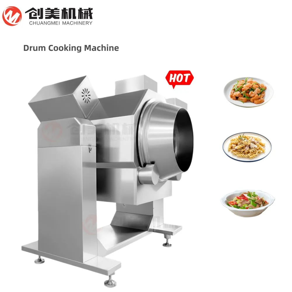Automatic Cooking Fast Fried Rice Food Pot Machine Big Capacity Intelligent Stir Fry Drum Cooking Mixer Machine - Wok - foodmachtech