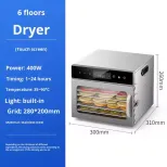 Hogar pequeño giro de acero inoxidable 6 Tier fruta vegetal mini secador de frutas - Secadora - foodmachtech
