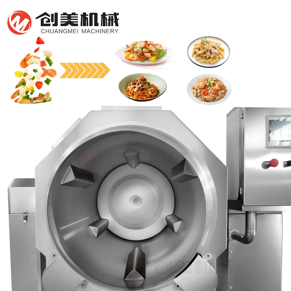 Automatic Cooking Fast Fried Rice Food Pot Machine Big Capacity Intelligent Stir Fry Drum Cooking Mixer Machine - Wok - foodmachtech