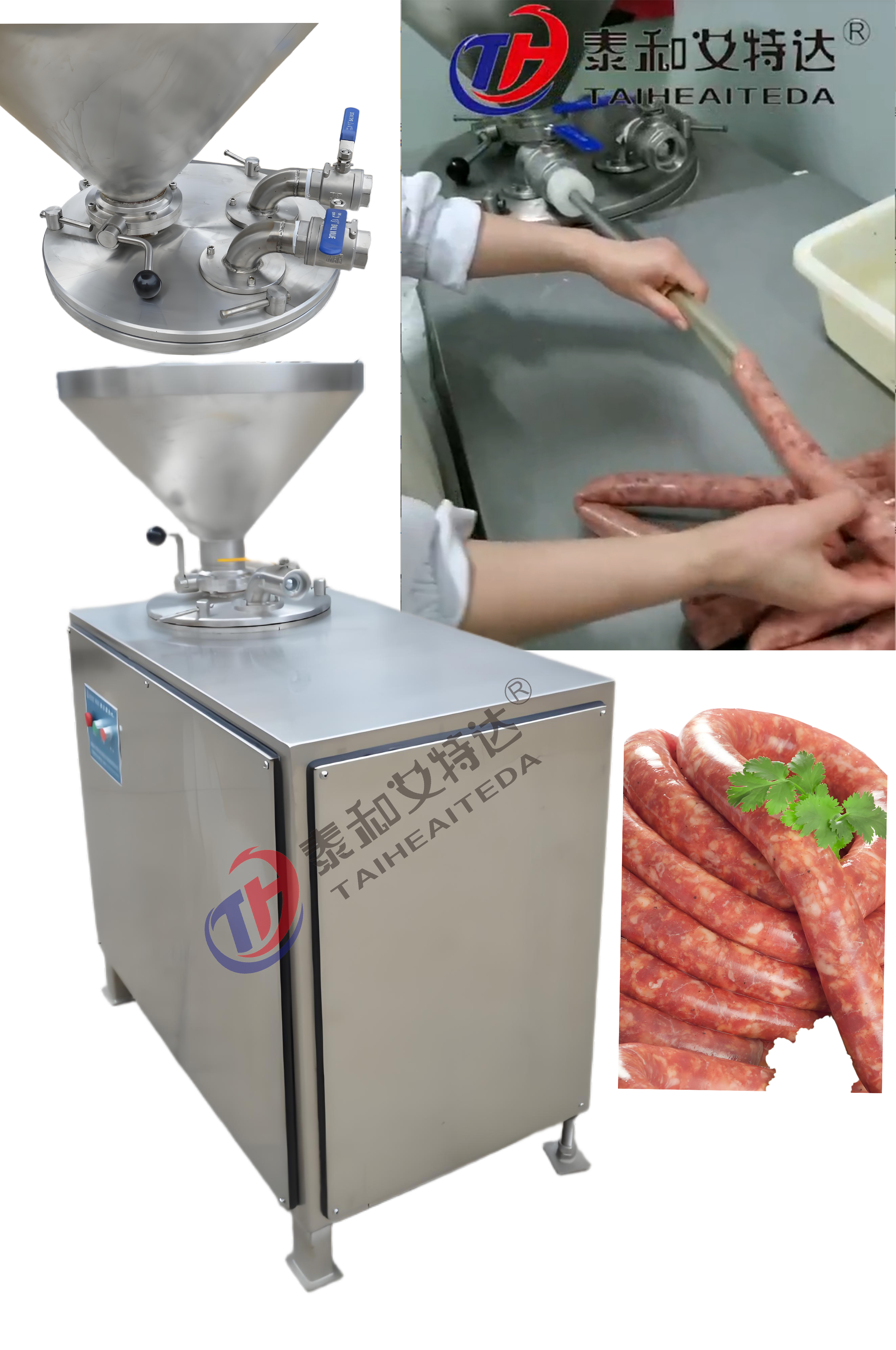 Горизонтальный гидравлический колбасный наполнитель автоматический болонья ветчина колбасный наполнитель