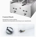 10L Desktop Comercial Fritadeira a Gás Multifuncional Fritadeira com 2 Tanques & Cestas para Batatas Fritas para Restaurantes Hotéis Novo - Fritadeira Profunda - foodmachtech