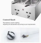 10L Commercial Desktop Deep Fryer Multifunctional Gas Fryer with 2 Tanks & Baskets for Potato Chips for Restaurants Hotels New - Deep Fryer - foodmachtech