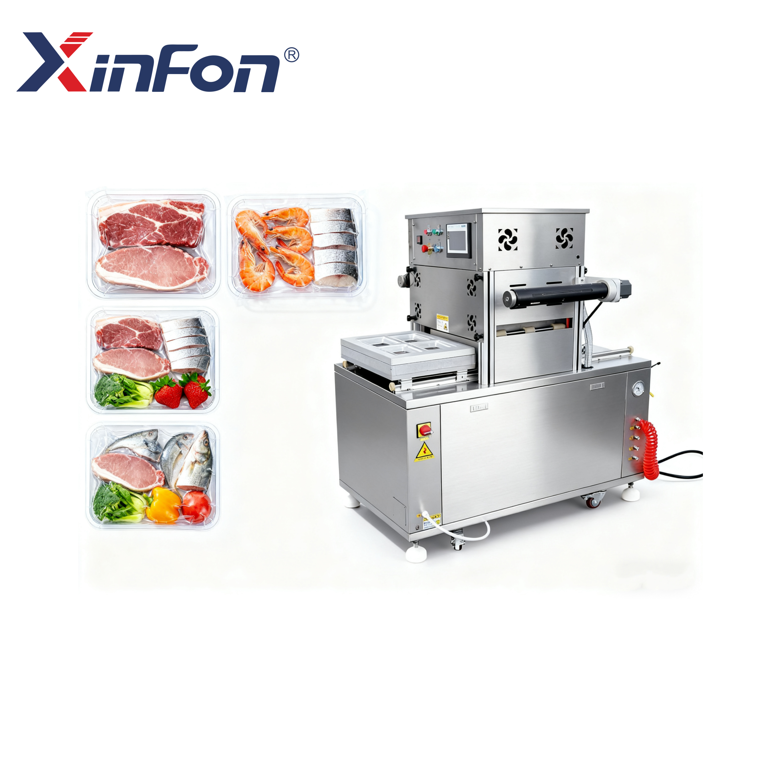 GYT-410半自动单模具真空皮肤包装机，用于鱼子幸运袋和山药包装