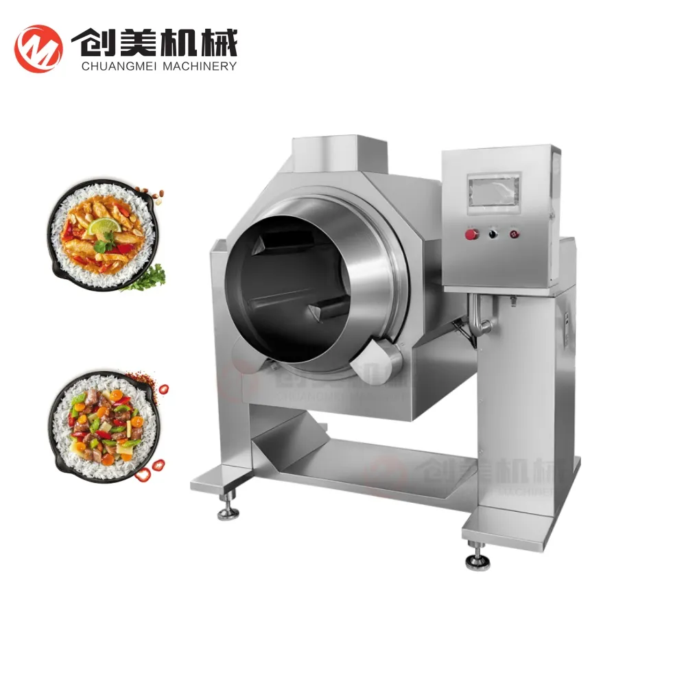 Automatic Cooking Fast Fried Rice Food Pot Machine Big Capacity Intelligent Stir Fry Drum Cooking Mixer Machine - Wok - foodmachtech