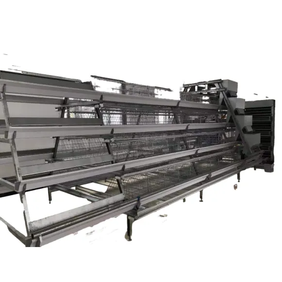 Poultry Farm Meat Broiler Raising Equipment Galvanized H Type Broiler Battery Cage System