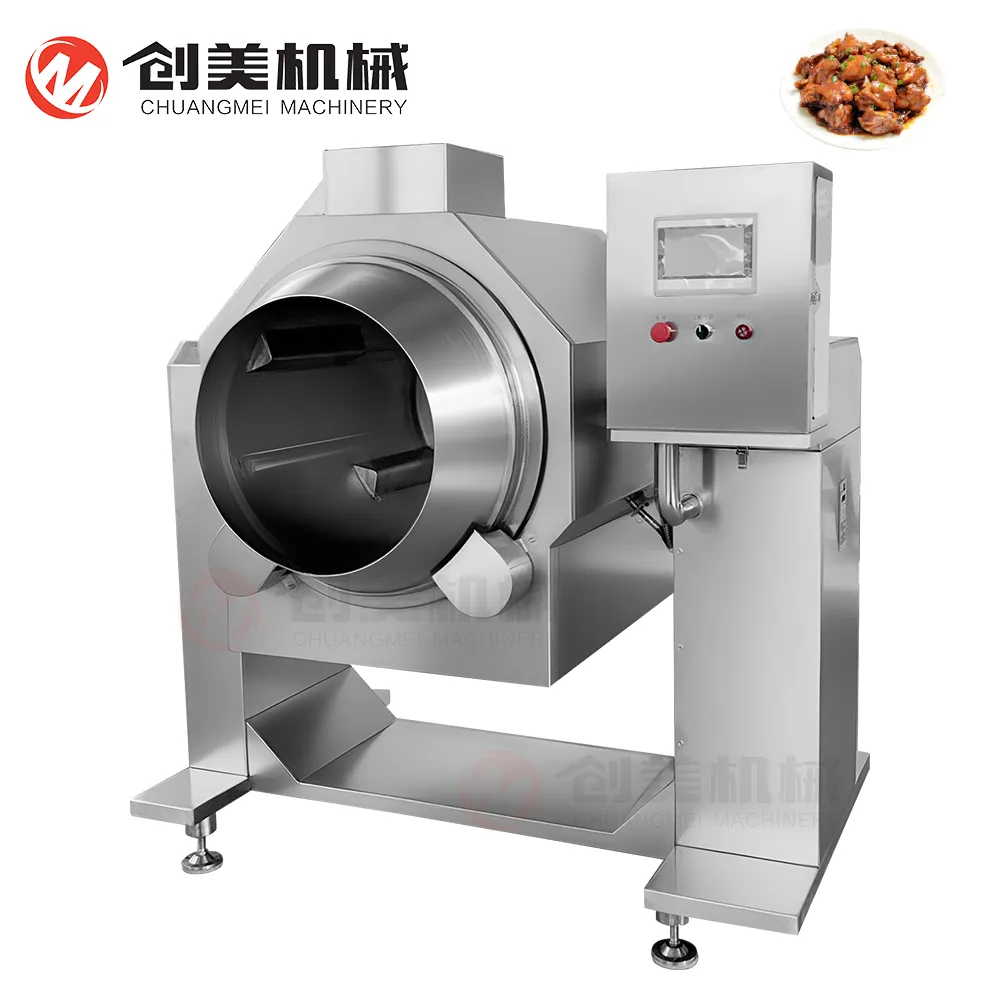 Commercial Full Automatic Restaurant Gas Electric Cooking Robot Drum Machine - Wok - foodmachtech