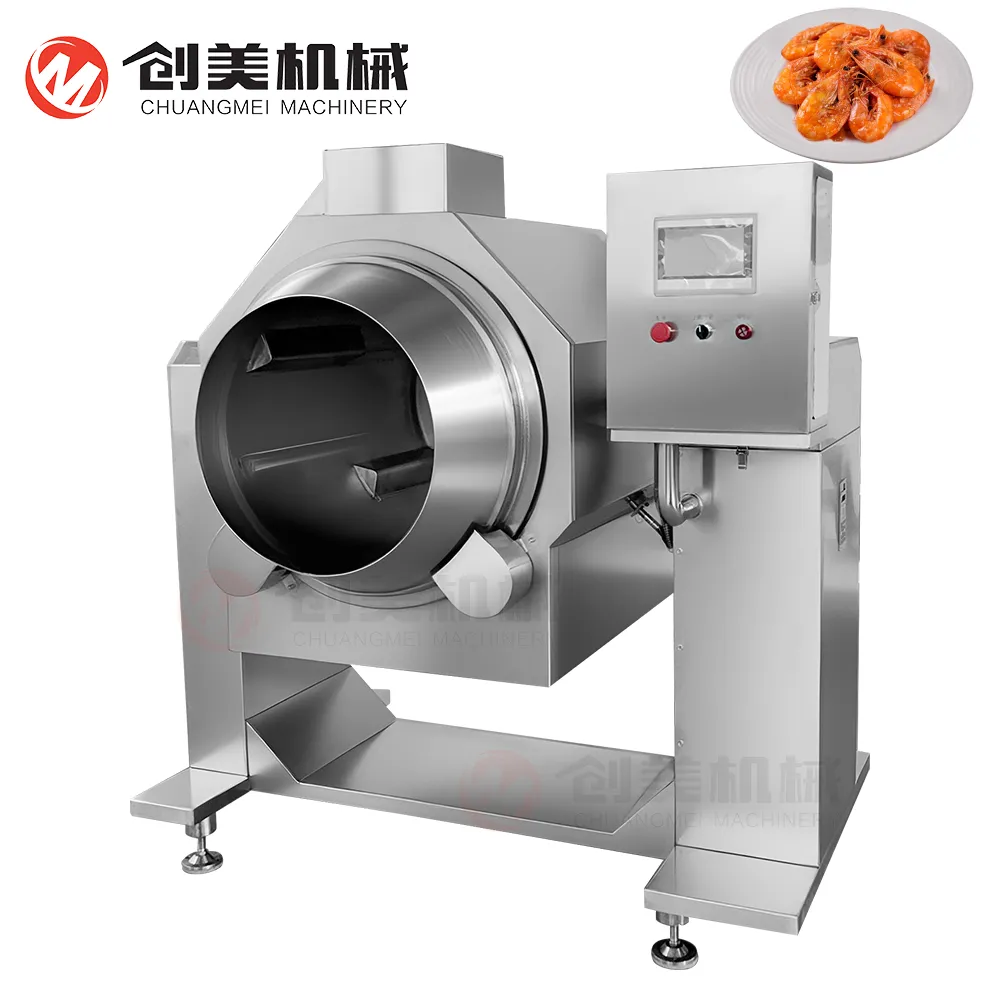 China Factory Price Drum Spinning Type Automatic Cooking Machine Large Capacity Commercial Large Capacity Stir-frying Machine - Wok - foodmachtech