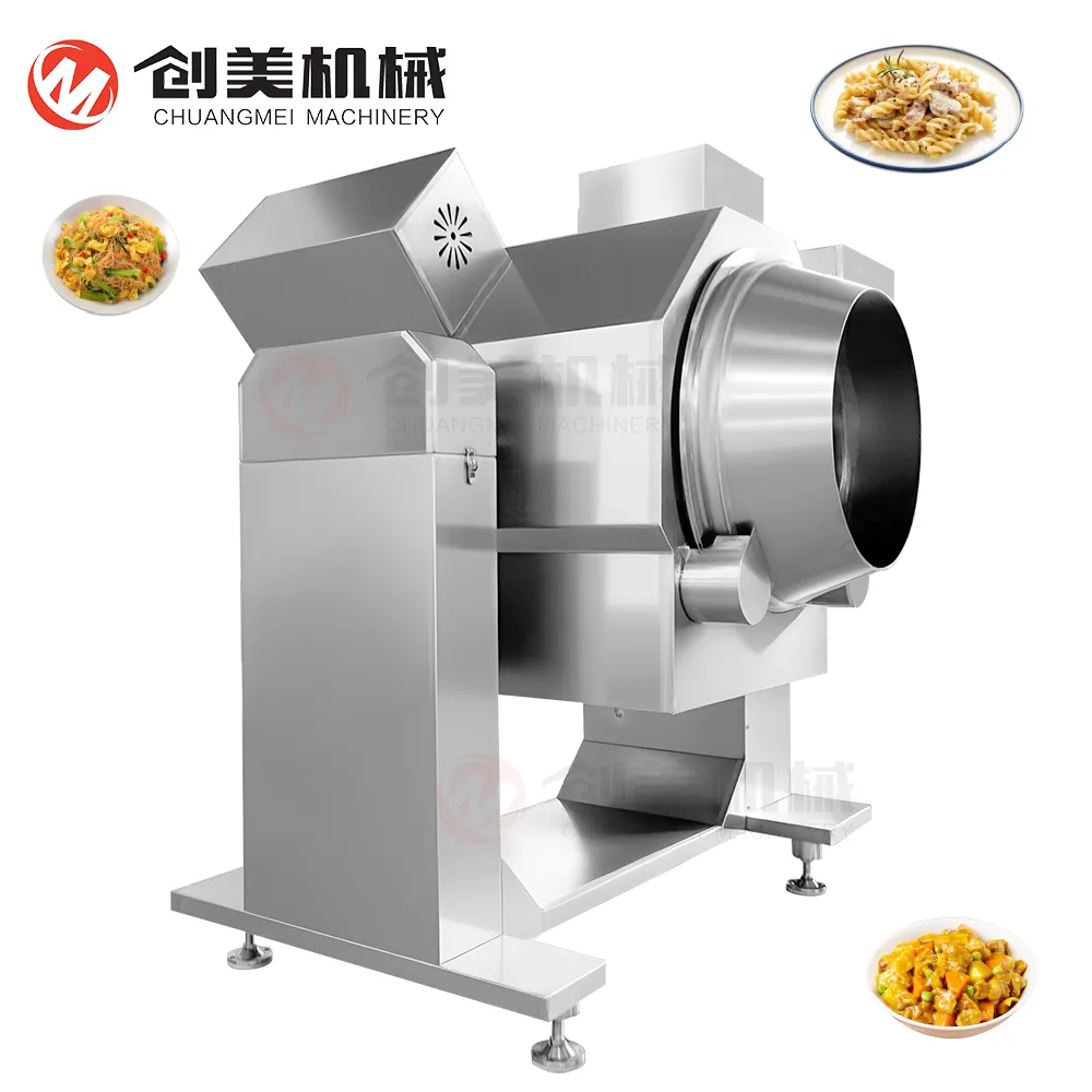 Stir Fry Drum Cooking Mixer Machine With Non Stick - Wok - foodmachtech