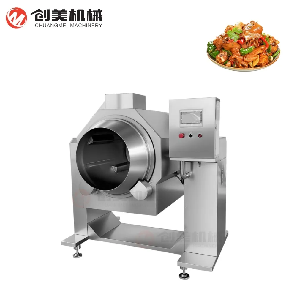 Stir Fry Drum Cooking Mixer Machine With Non Stick - Wok - foodmachtech