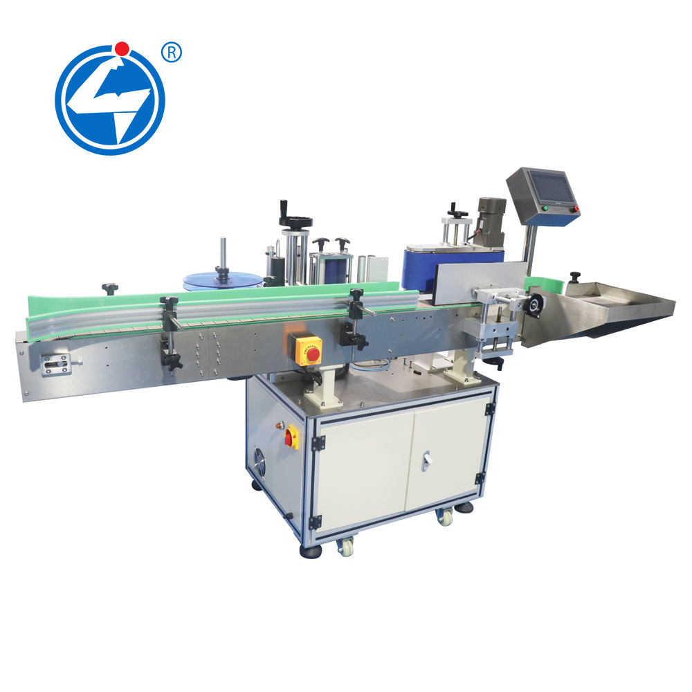 Orshang ไฟฟ้า PLC ความเร็วสูงอัตโนมัติแนวตั้งรอบสแควร์เครื่องติดฉลากขวดที่มีหน้าจอสัมผัสกรณีไม้บรรจุภัณฑ์