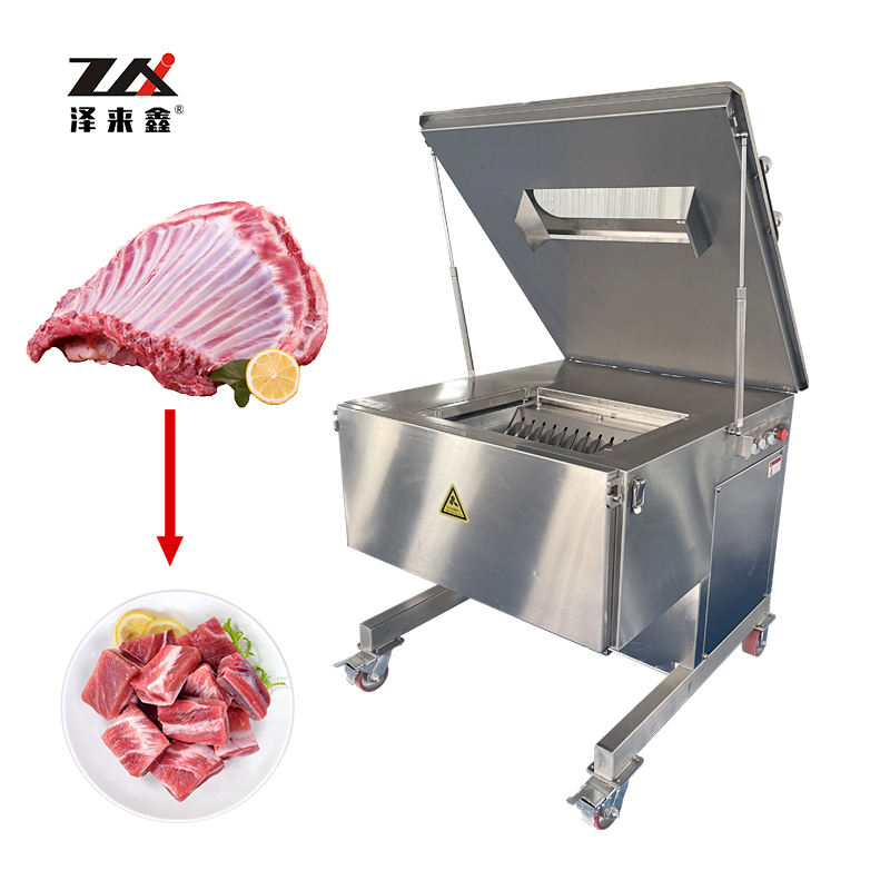 ที่มีประสิทธิภาพอัตโนมัติในเชิงพาณิชย์ซี่โครงหมูเนื้อ Cube เครื่องตัดซี่โครงตัดทำ304สแตนเลส