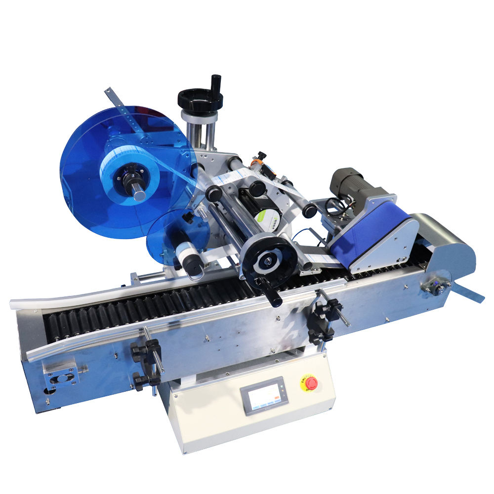 Auchan เดสก์ท็อปดีไซน์ใหม่และเครื่องติดฉลากขวดกลมขนาดเล็กความเร็วสูงในแนวนอน