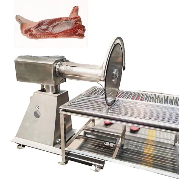 Máy cưa cắt thịt cừu thương mại Máy cưa cắt thịt cừu thịt lợn chia băng tải với thành phần lõi động cơ