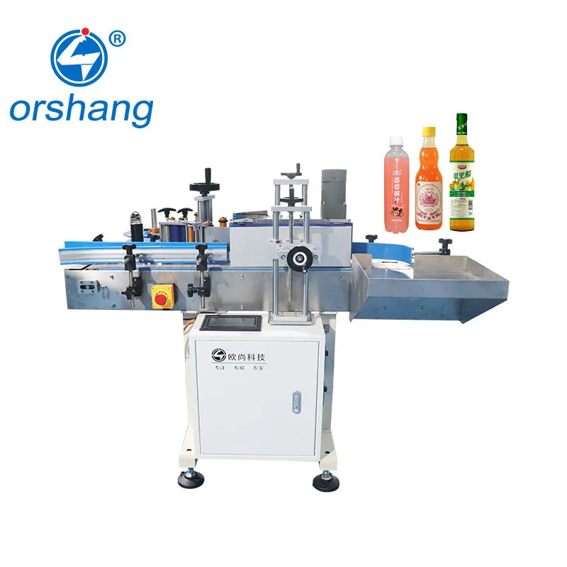 Macchina per l'etichettatura automatica ad alta efficienza di bottiglia di Orshang Adesivo autoadesivo Applicazione di plastica Bottiglie di legno Case PLC motore - Etichettatrice - foodmachtech