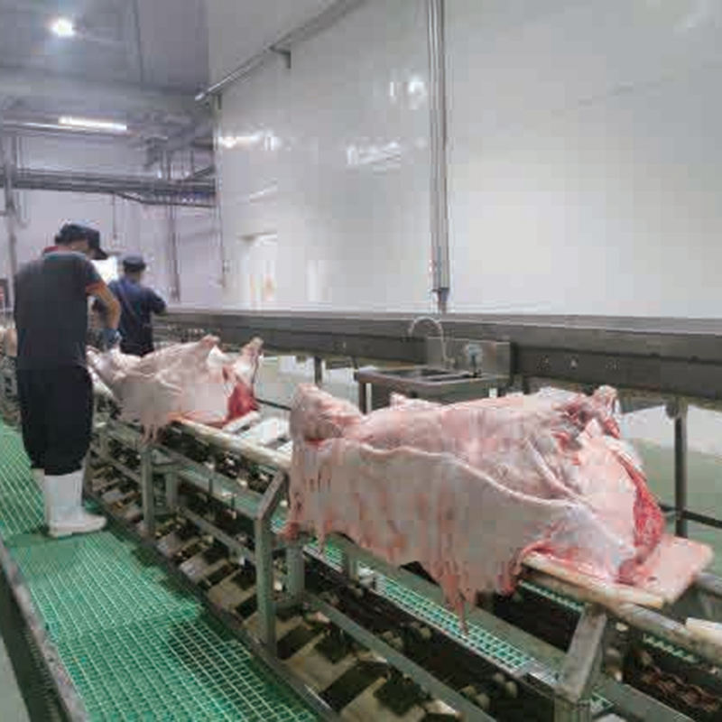 สายการฆ่าสัตว์ที่ทันสมัยสมบูรณ์แบบสำหรับเครื่องฆ่าหมูอัตโนมัติวัวพร้อมส่วนประกอบหลักมอเตอร์และแบริ่ง