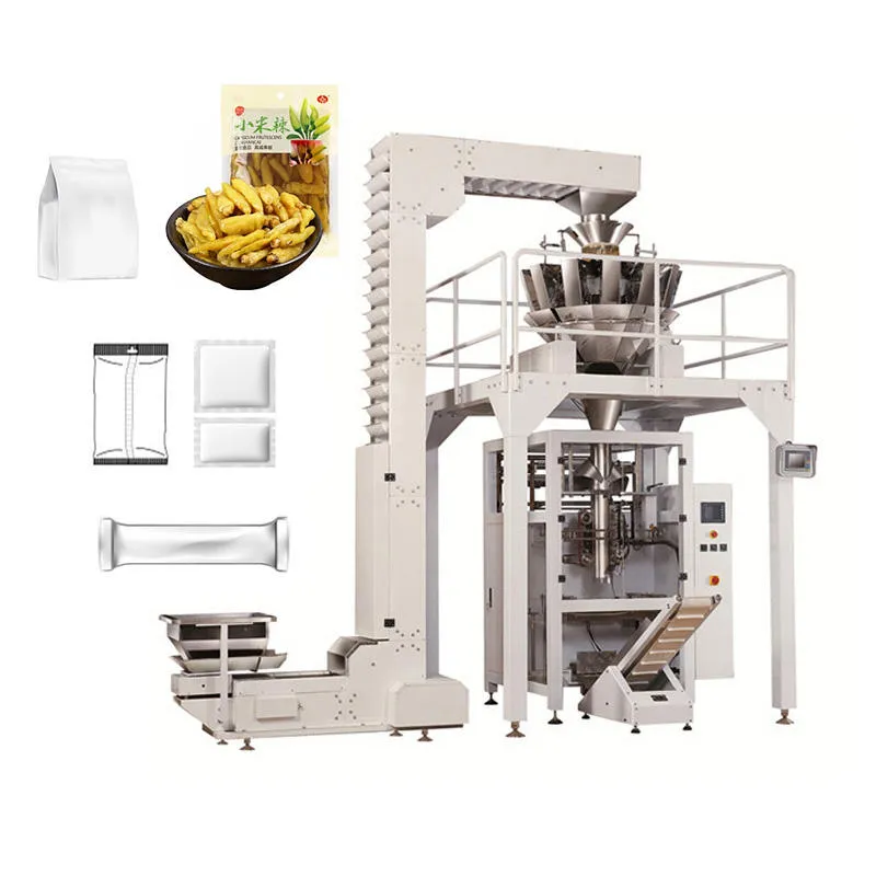 Vertical bag automatic filling and sealing machine for pickles kimchi and ginger preservation - MAP Gas Mixing System - foodmachtech