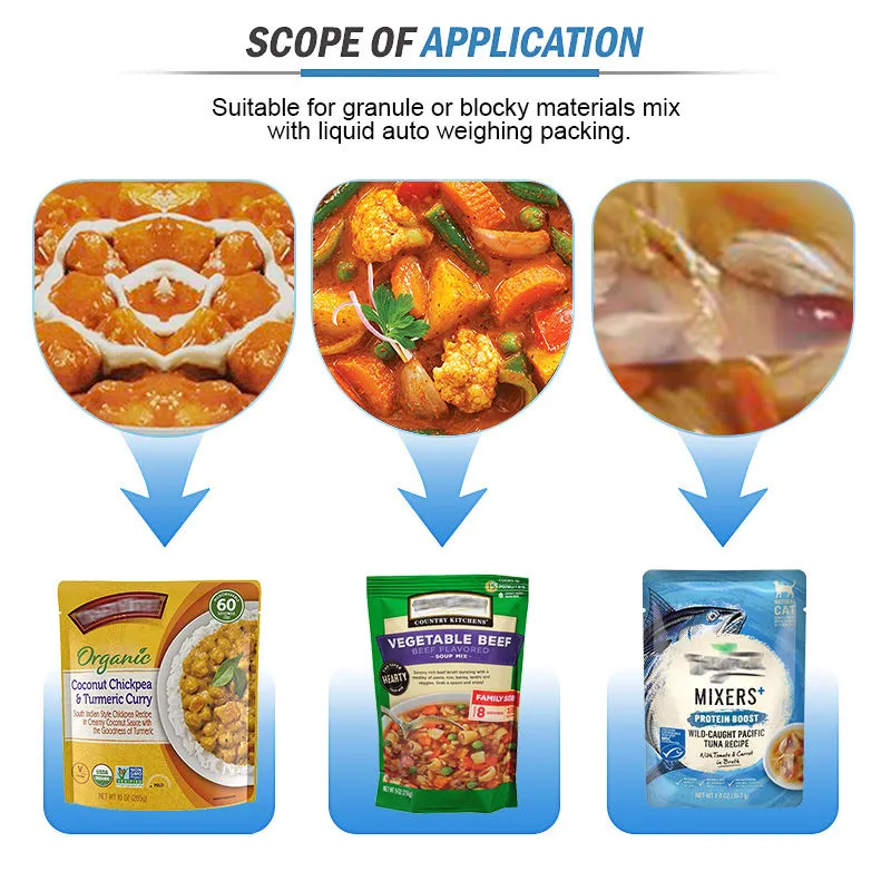 Shengwei 다기능 Doypack 충전 무 오이 수프 스파게티 쇠고기 국수 스프 스탠드 파우치 포장 기계 - MAP 가스 혼합 시스템 - foodmachtech
