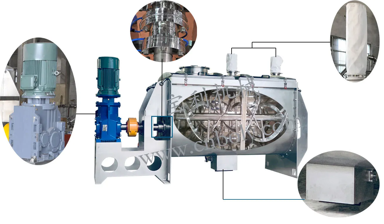 Industrial Horizontal Baking Premix Sugar Mixing Line Powder Ribbon Mixer Machine - Mixer - foodmachtech