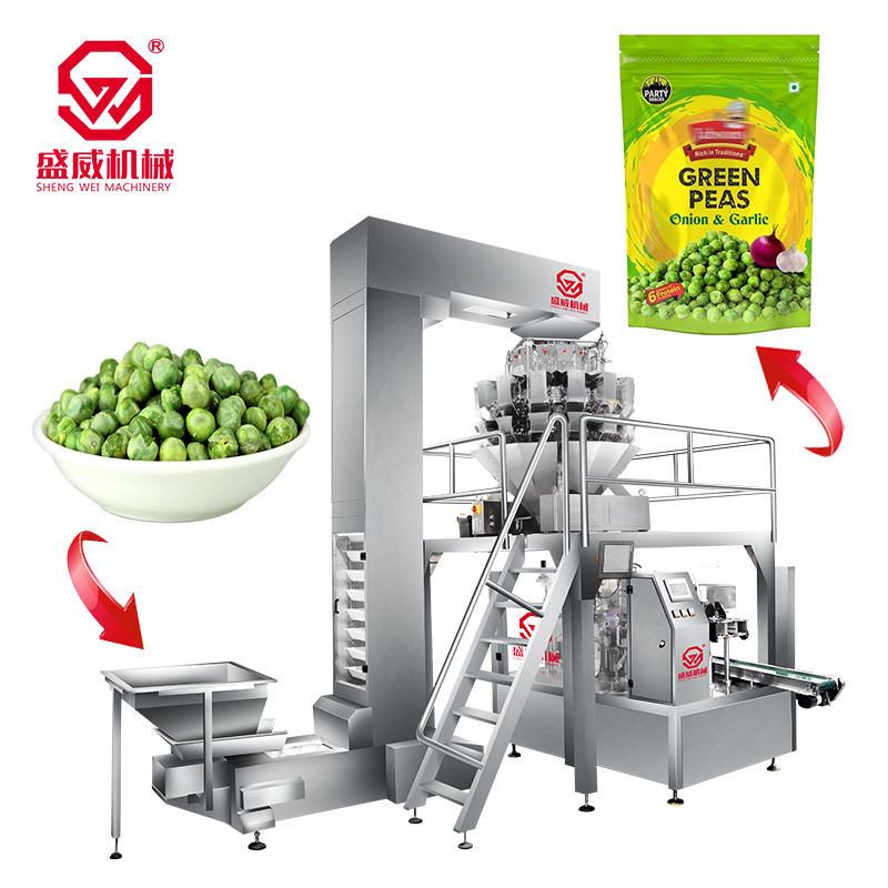 エビクラッカーシュリンプチップス窒素充填マルチヘッドWeigherクリスピーイカスナックBolsas Mylarプレマードポーチ梱包機