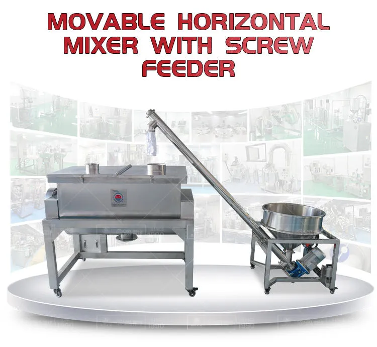 High Quality 500 1000l Vertical High Feet Food Chemical Dry Powder Mixer Double Screw Ribbon Blender Mixing Machine - Mixer - foodmachtech