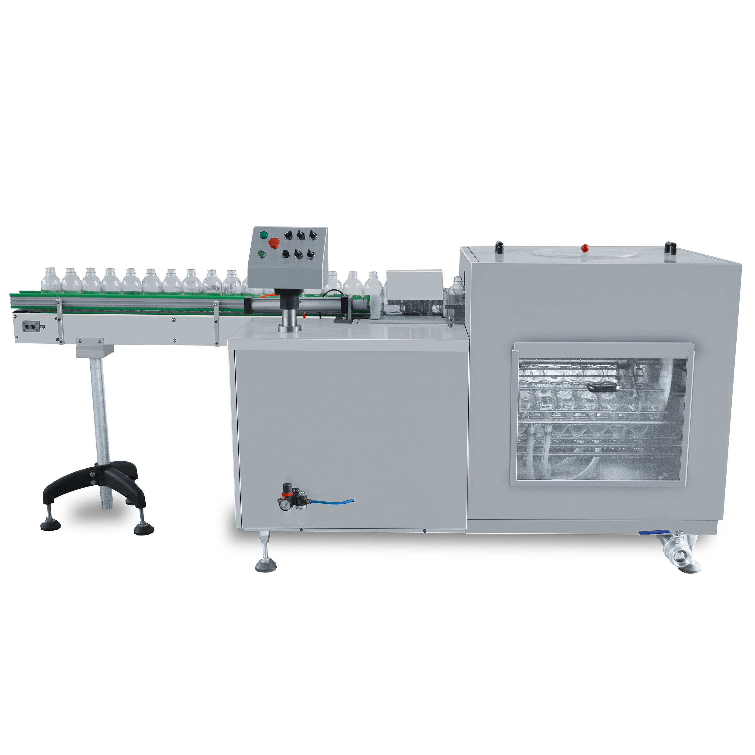 Lavadora automática de alta velocidad del aire para las botellas de cristal redondas