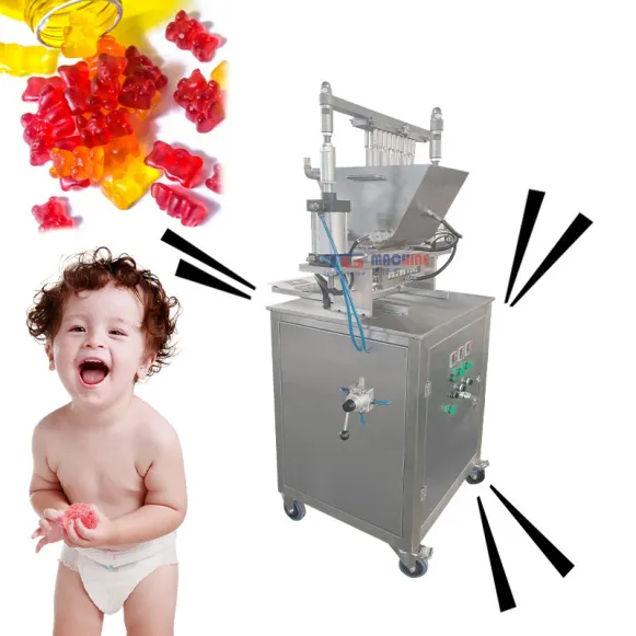 TG Personalizado Aço Inoxidável Fácil Operação Semiautomática Gummy Candy Making Machines para Pequenas Empresas Máquina
