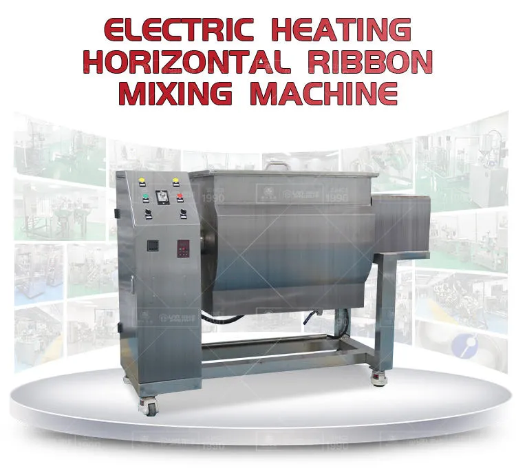 Customized High Quality 250 500 1000l Horizontal Electric Heating Dry Powder Mixer Double Screw Ribbon Blender - Mixer - foodmachtech