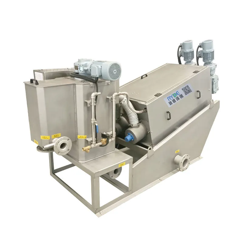 Equipo de desecación para el tratamiento de aguas residuales de la matanza Máquina propulsada tornillo de la deshidratación del filtro de la protuberancia del barro - Sistema animal de la renderización de la canal - foodmachtech