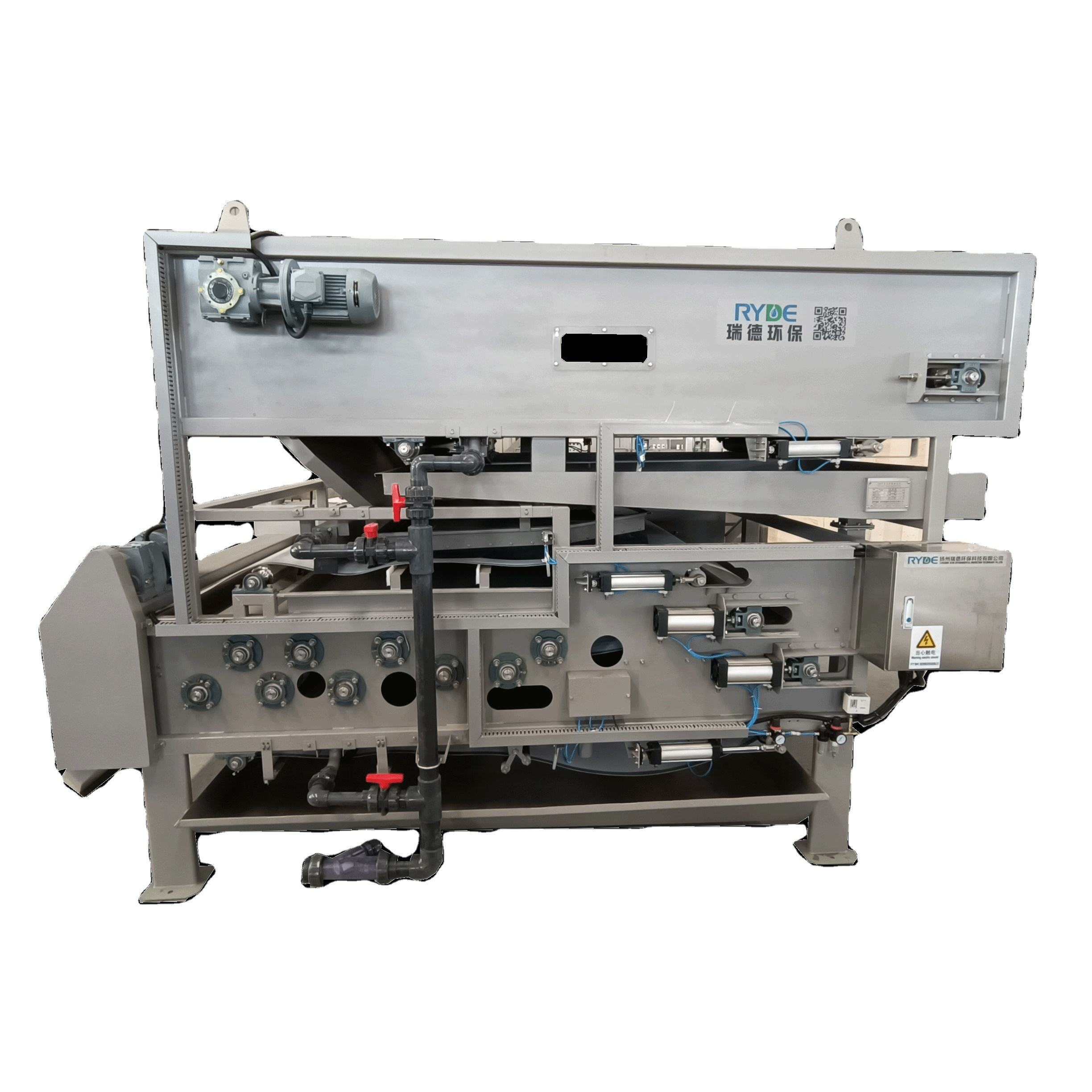 เข็มขัดกรองกดสำหรับเปิดใช้งานตะกอนอุปกรณ์การรักษาในโรงฆ่าสัตว์น้ำเสีย dewatering Treatment