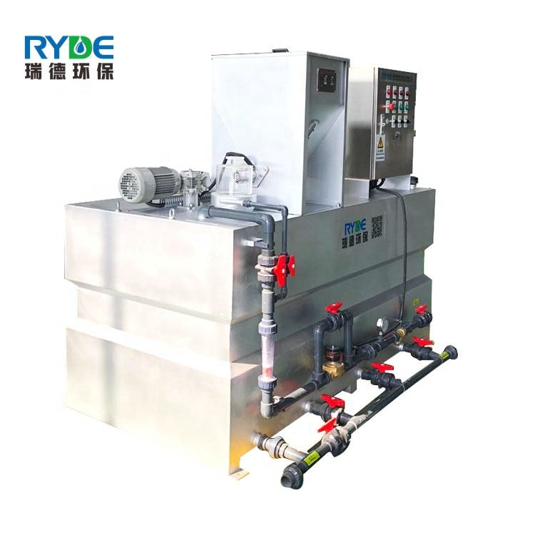 สายการรักษาน้ำเสียอุปกรณ์เตรียม flocculant อัตโนมัติระบบการจ่ายผงเคมีโพลิเมอร์