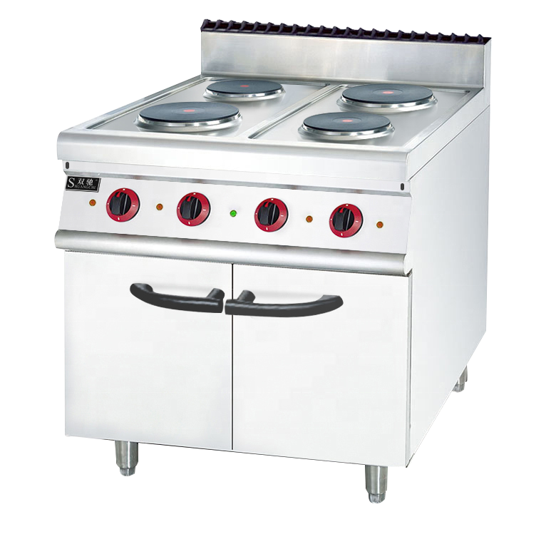 Commercial 4 Placa de Aquecimento Fogão Elétrico Combinação Forno e Fogão com Elemento de Aquecimento Bobina Fornos Embutidos