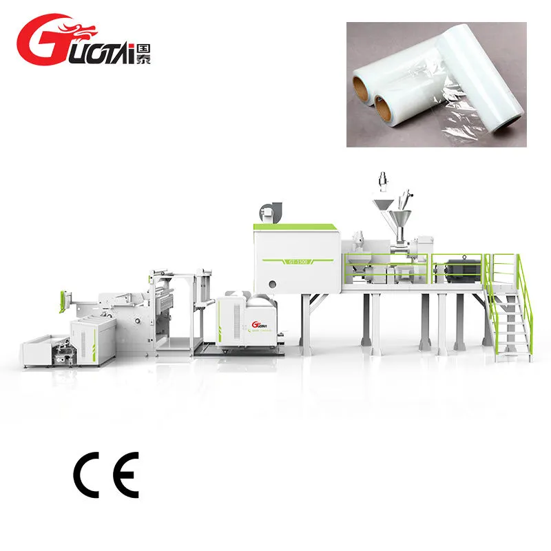 El LDPE del PE del 1000MM-1500MM se aferra máquina de la película Máquina automática de alta velocidad de la película de estiramiento de la coextrusión de GUOTAI - Stretch máquina de embalaje - foodmachtech